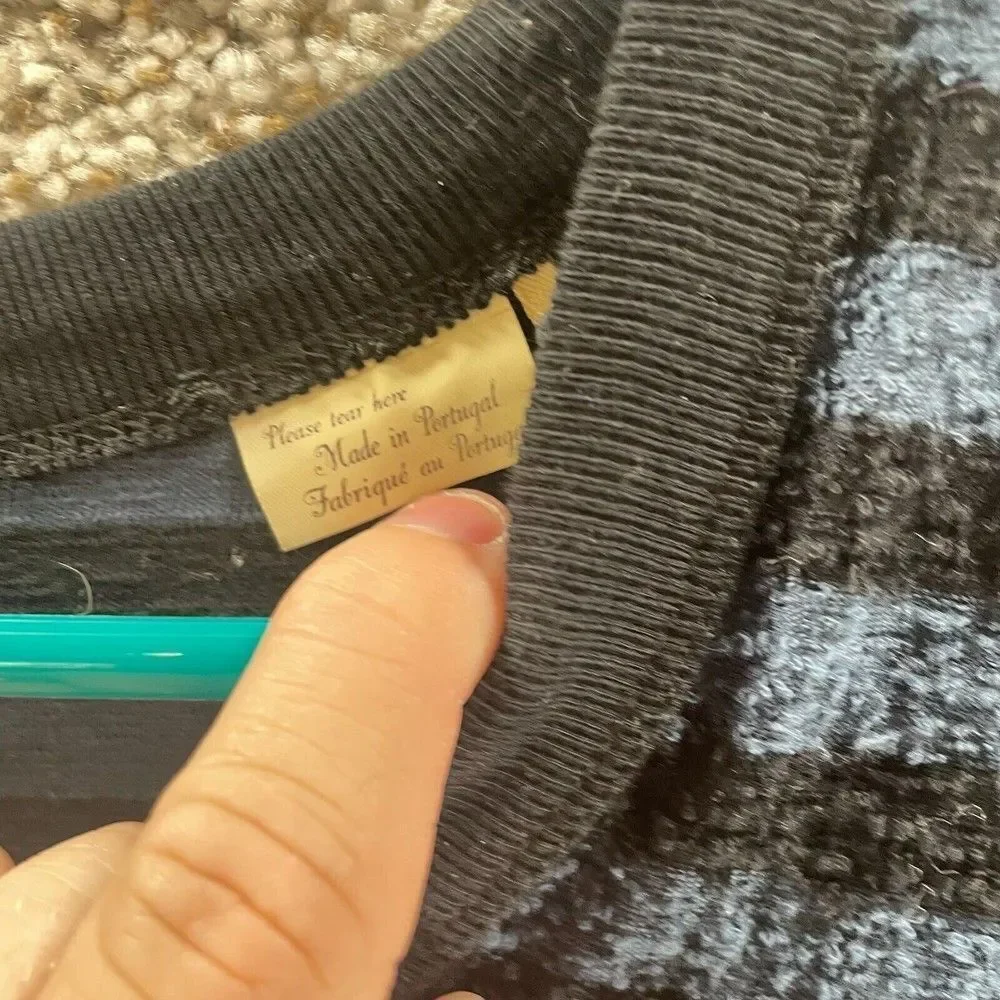 Levis Sweater Mens Extra Large Blue Black Striped Pullover Casual‎ Cotton Logo